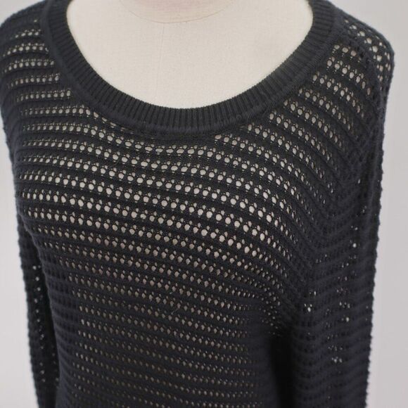 I.N.C. International Concepts Large Black Open Knit Scoop Neck Sweater - Picture 4 of 8